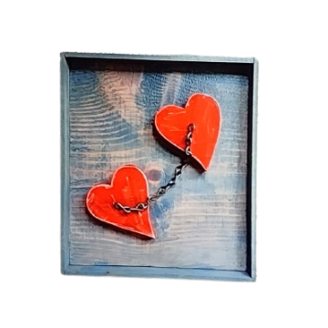 Wooden hearts wall hanging - Home Decor