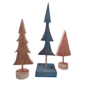 Three pine Xmas trees (set) - Home Decor