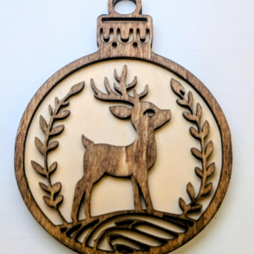 Stained reindeer ornament