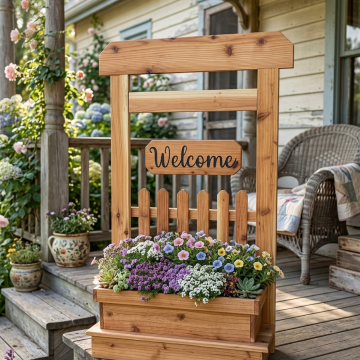 Cedar Flower box & Signage