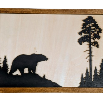 Bear in Nature Silhouette Wall hanging